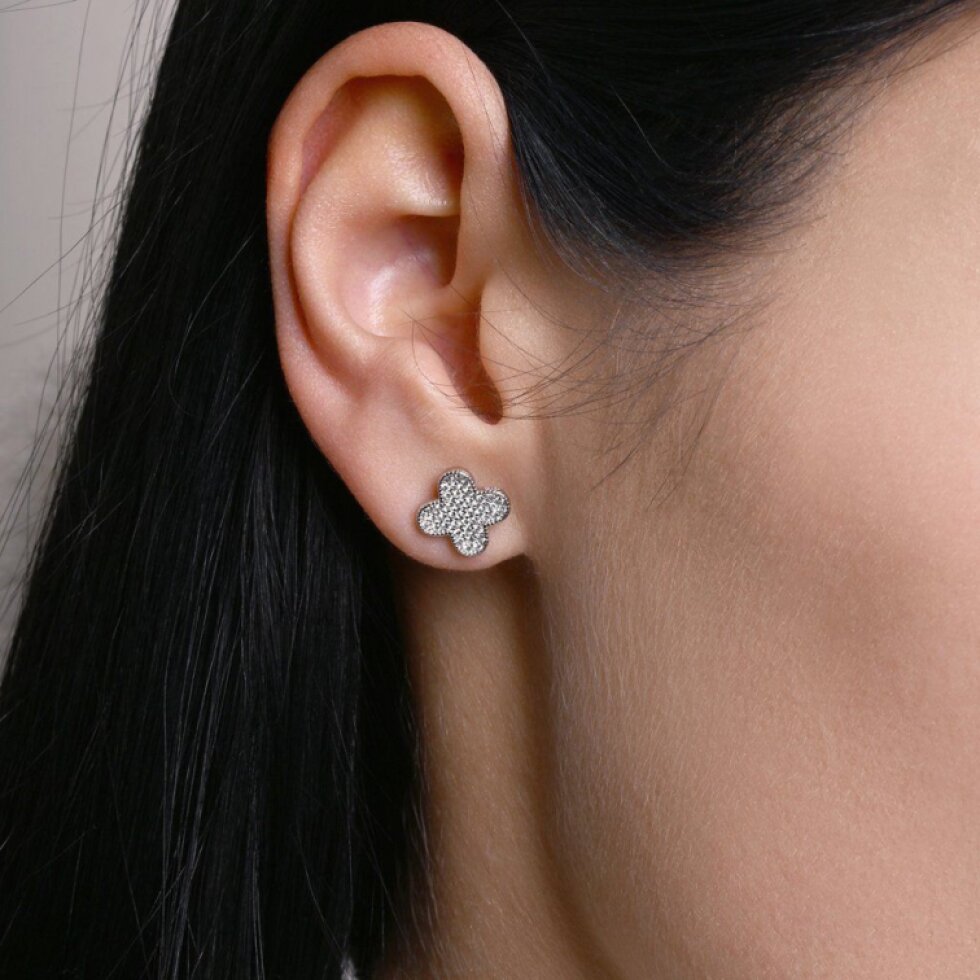 Strieborné náušnice štvorlístky 11763.1