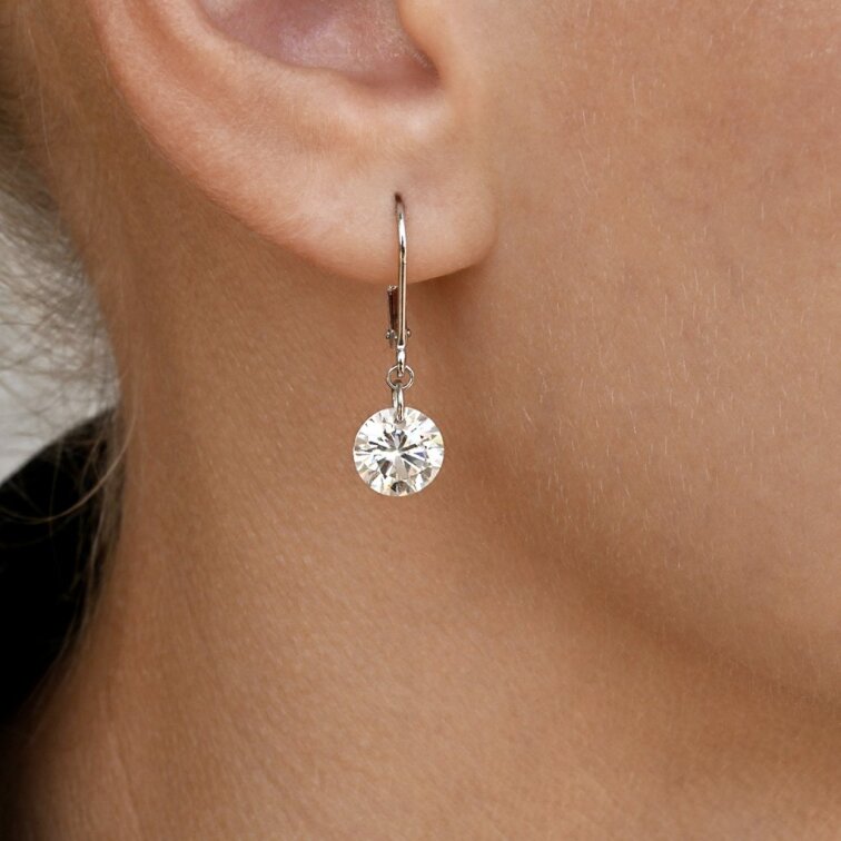Cercei din argint VIKA 11M00011 moissanit 4ct