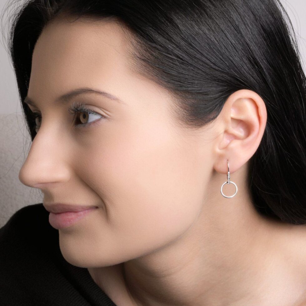 Strieborné náušnice visiaci krúžok 11539.1