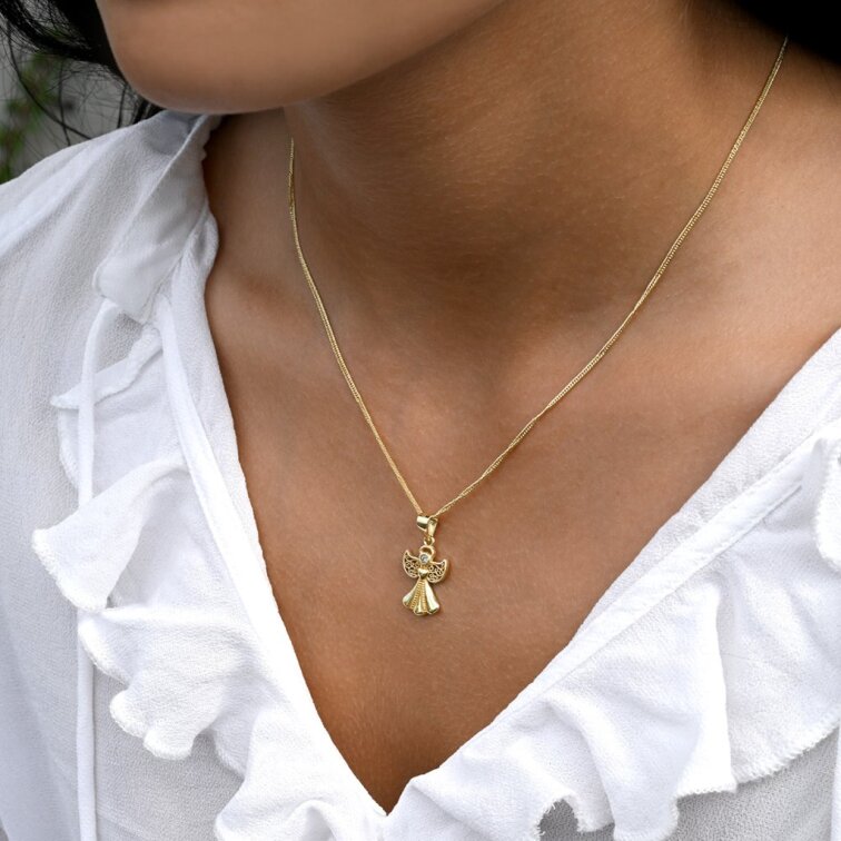 Pozlacený přívěsek anděl se Swarovski krystaly 34262.1
