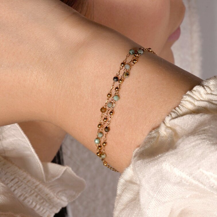 Náramok oceľový s africkým tyrkysom 43105.3