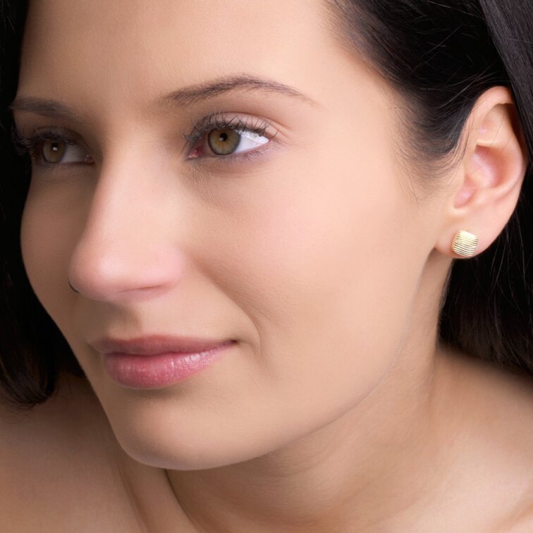 Pozlacené náušnice čtverečky 61147