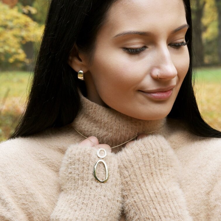 Pozlátené strieborné náušnice kruhy 61070