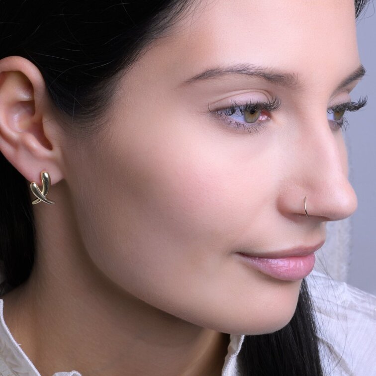 Pozlacené náušnice křížky 61148