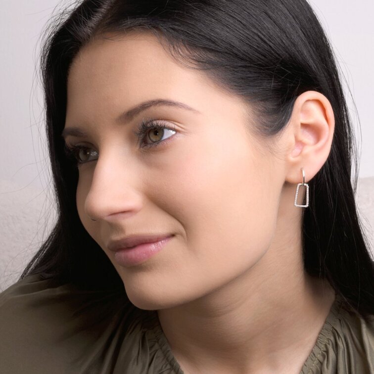 Stříbrné visací náušnice obdélníky 11811.1