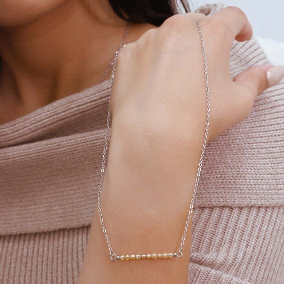 Ocelový náhrdelník žlutý 42038.3