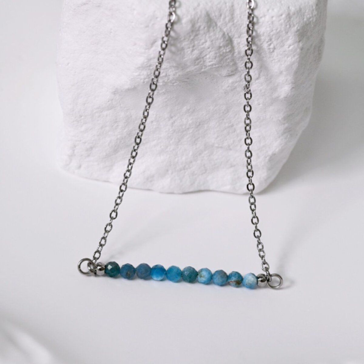 Ocelový náhrdelník tyrkysový 42038.3