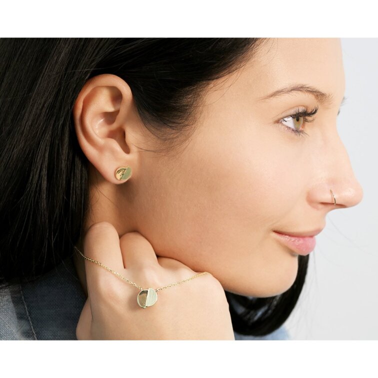 Pozlátené náušnice rozpolené kolieska 61145