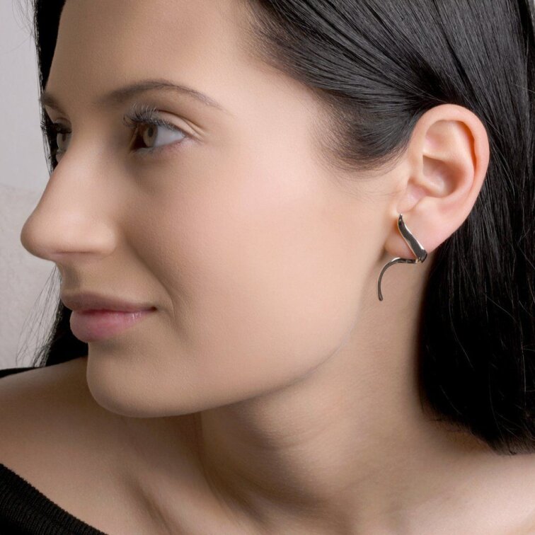 Strieborné náušnice vlnky 61149