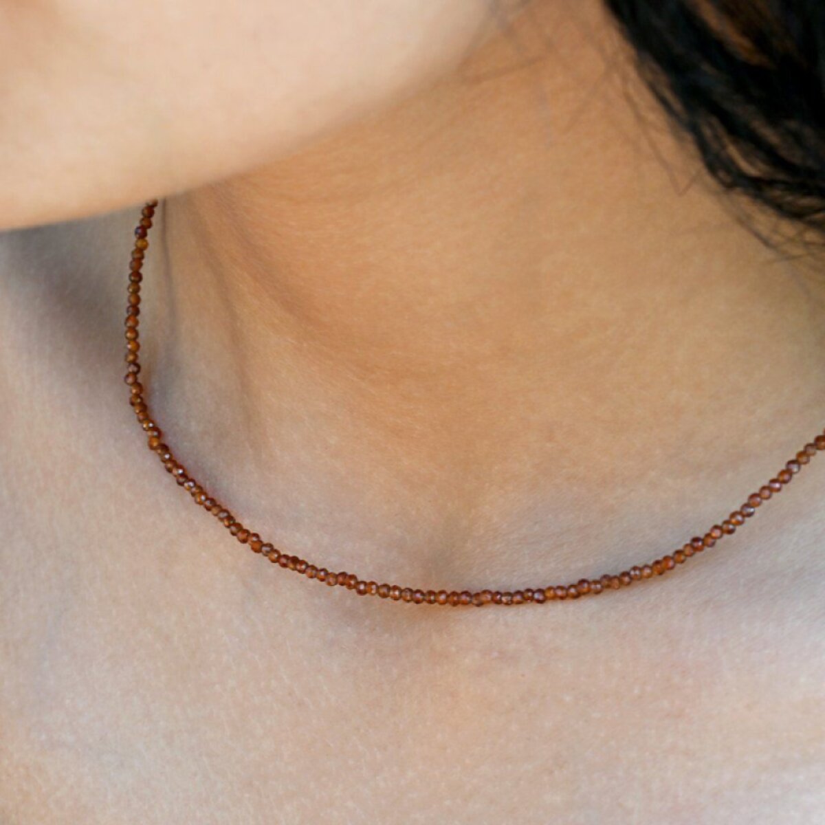 Náhrdelník so smoky quartz kamene 42012.3 oceľ
