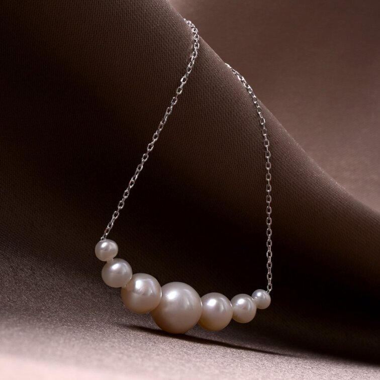 Strieborný náhrdelník s riečnymi perlami 22063.1