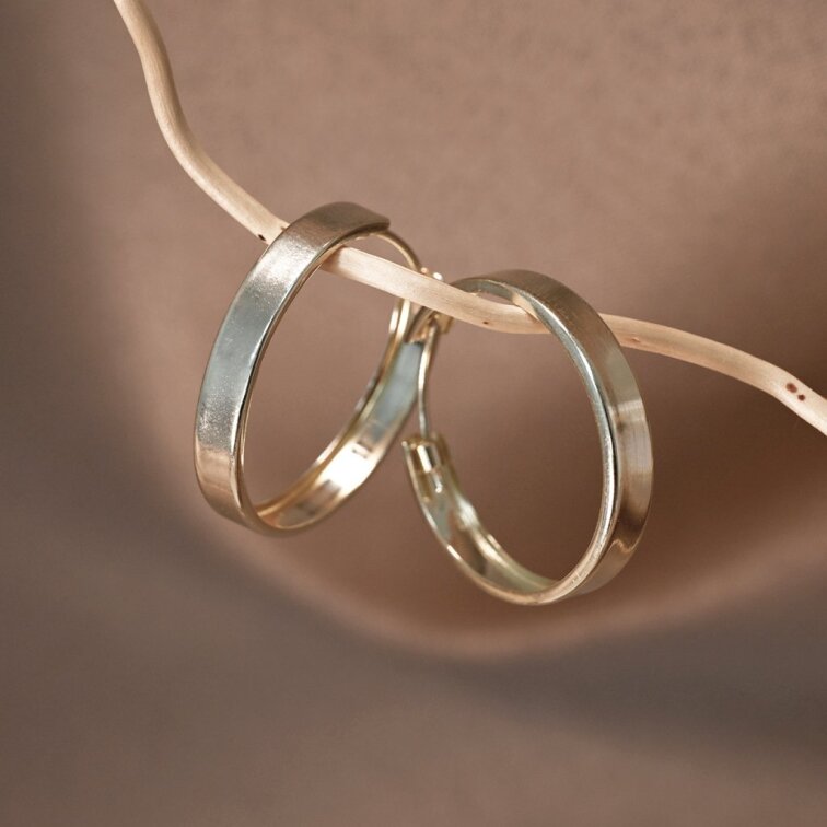 Stříbrné pozlacené náušnice kruhy 61067