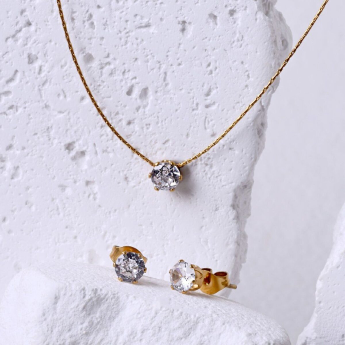 Ocelová sada s krystalem 49001.1 gold