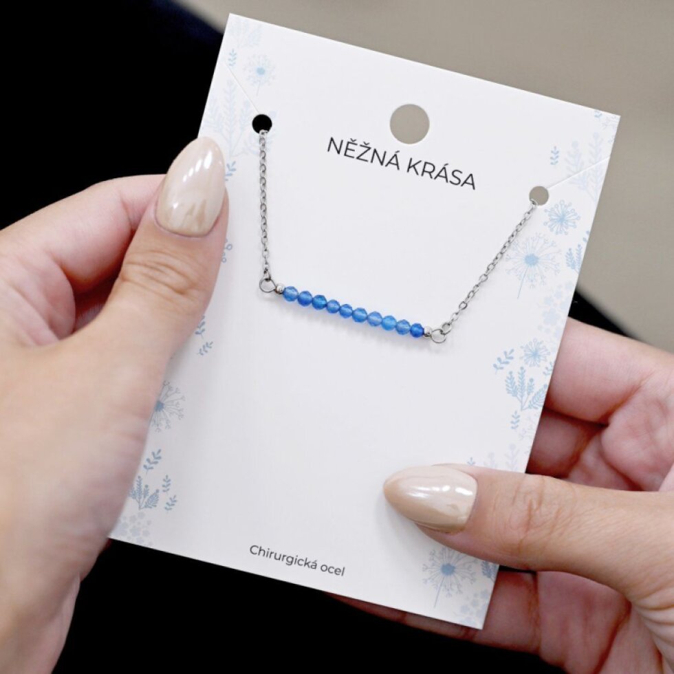 Ocelový náhrdelník modrý 42038.3