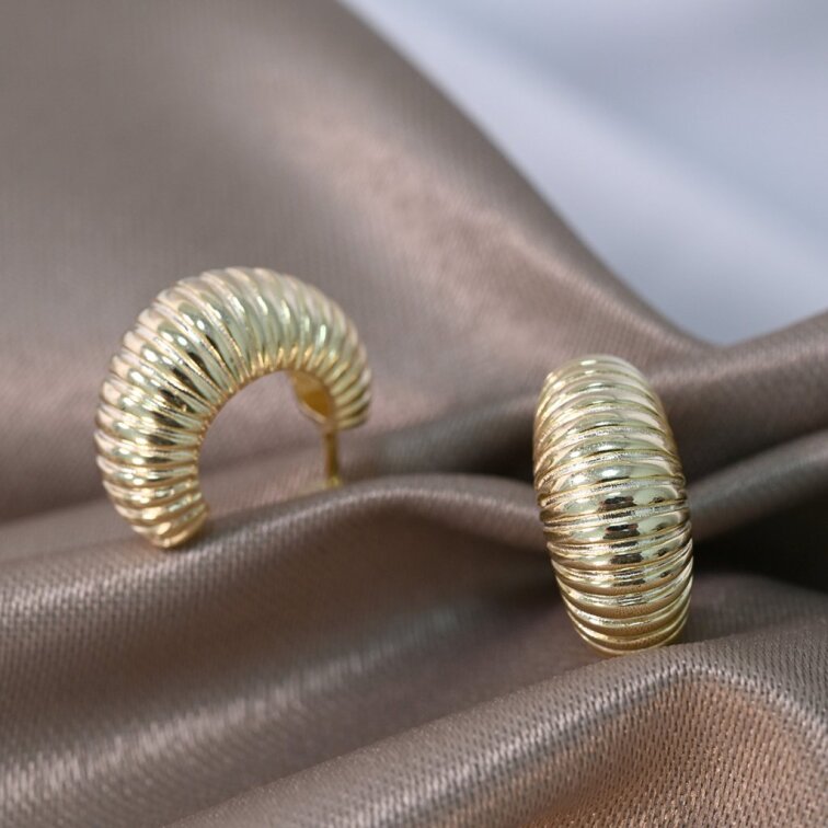 Pozlacené náušnice půlkruhy 61161