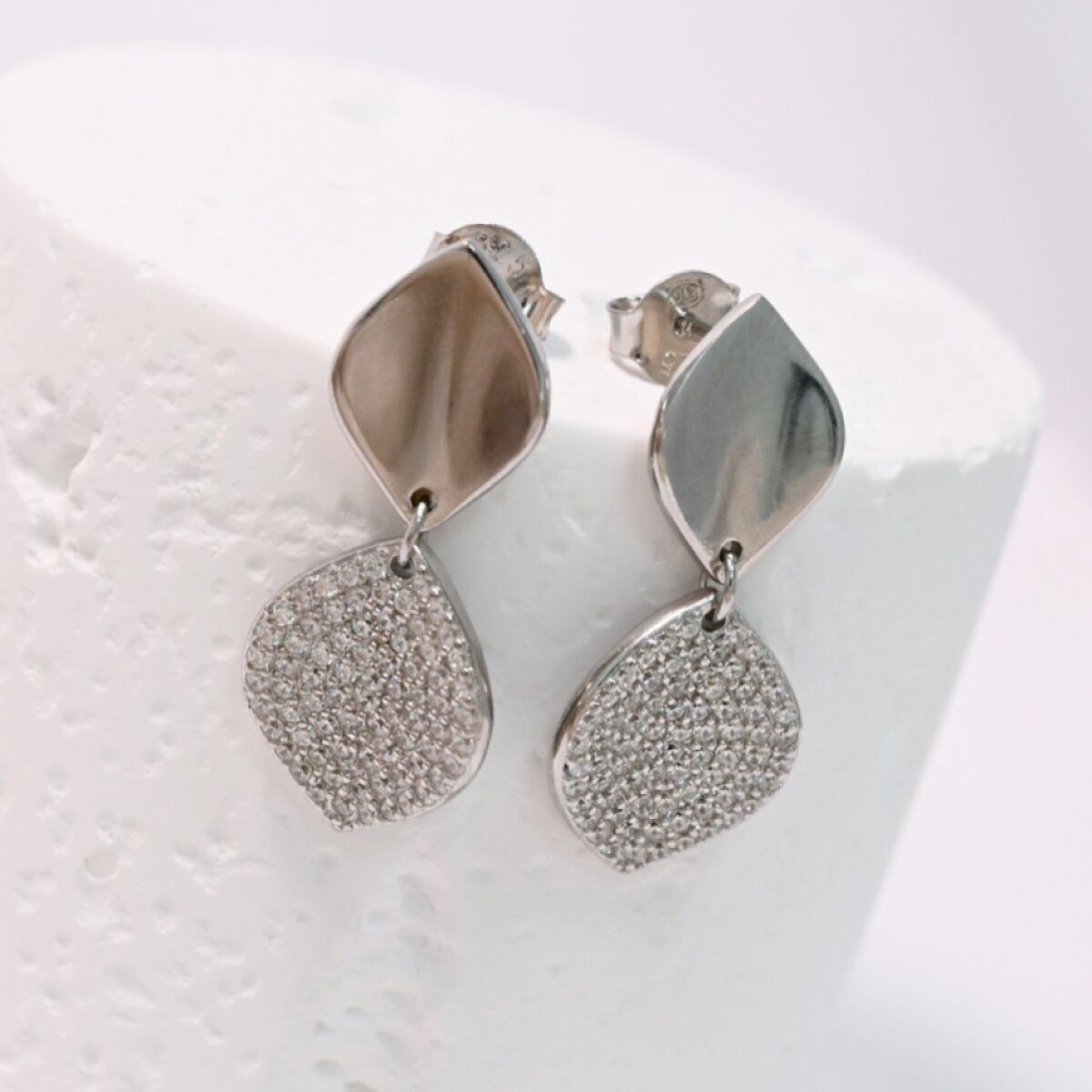 Stříbrné náušnice dvojité kapky 11788.1