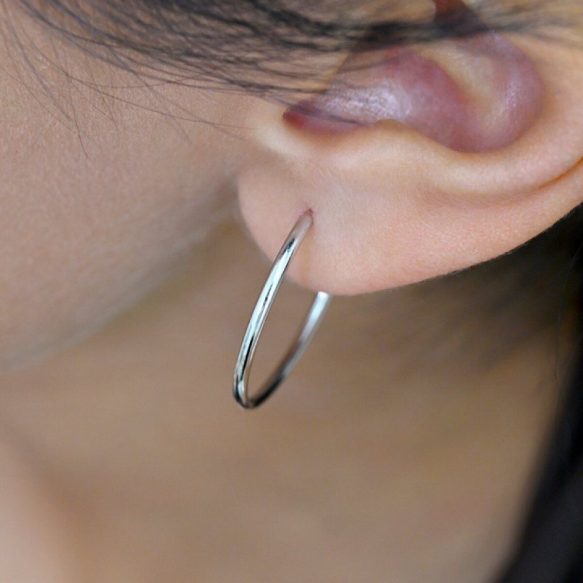 Stříbrné náušnice kruhy 61004