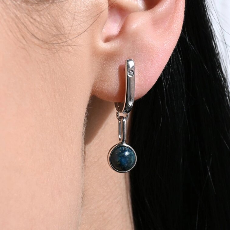 Strieborné visiace náušnice s chryzokolom 11736.3