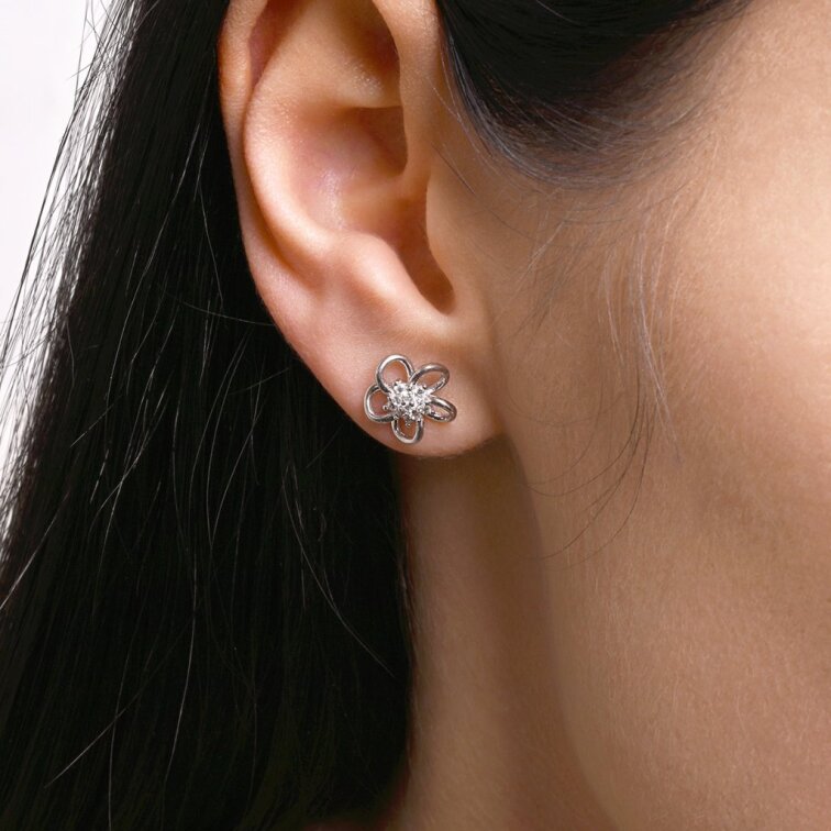 Pozlátené náušnice kvietky 11754.1