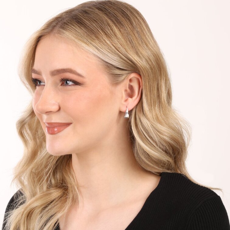 Strieborné náušnice trojuholníky 61074