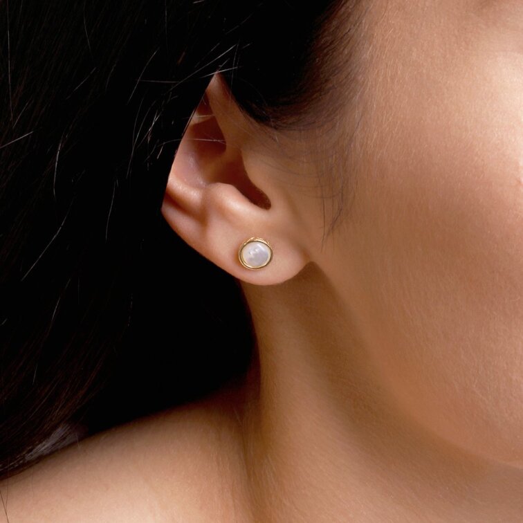 Pozlátené náušnice kolieska 11798.1