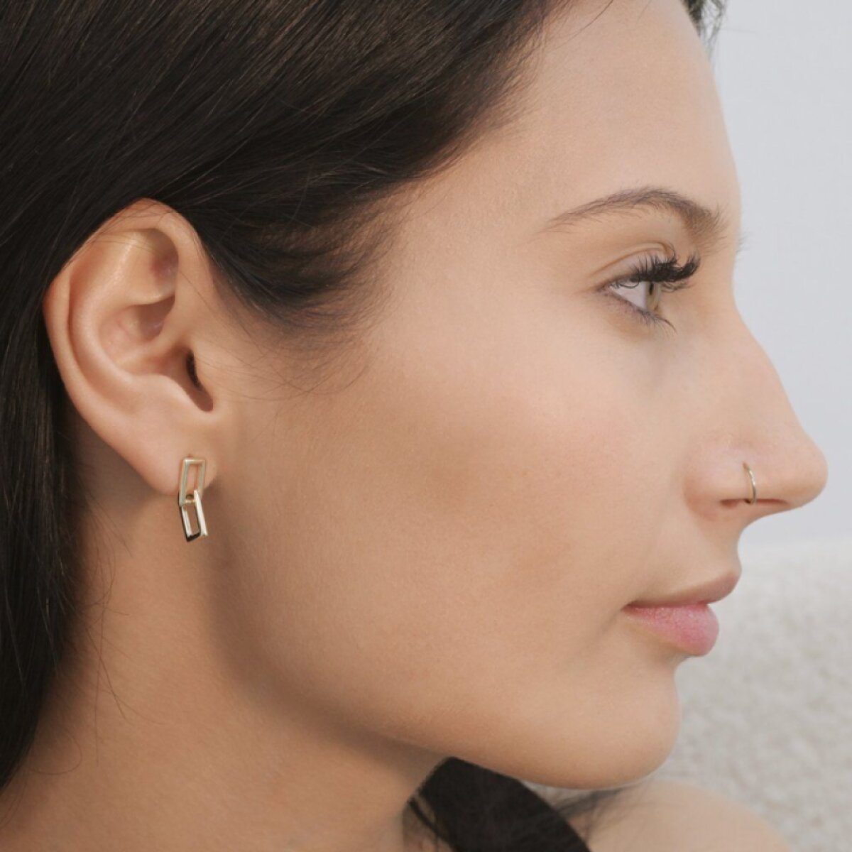 Pozlátené náušnice dvojité obdĺžniky 61150