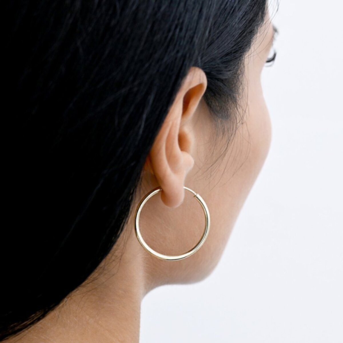 Pozlacené stříbrné náušnice kruhy 61004