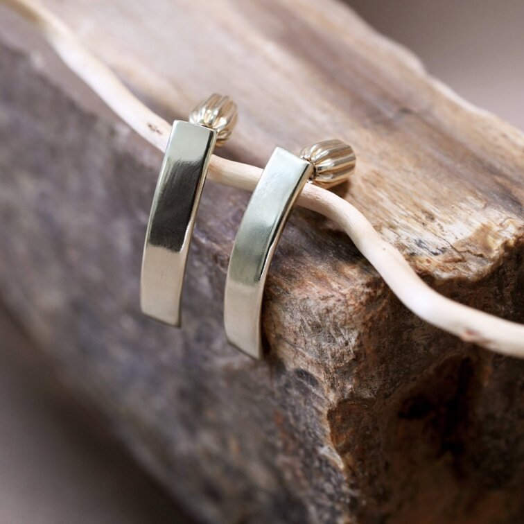 Strieborné pozlátené náušnice 61065