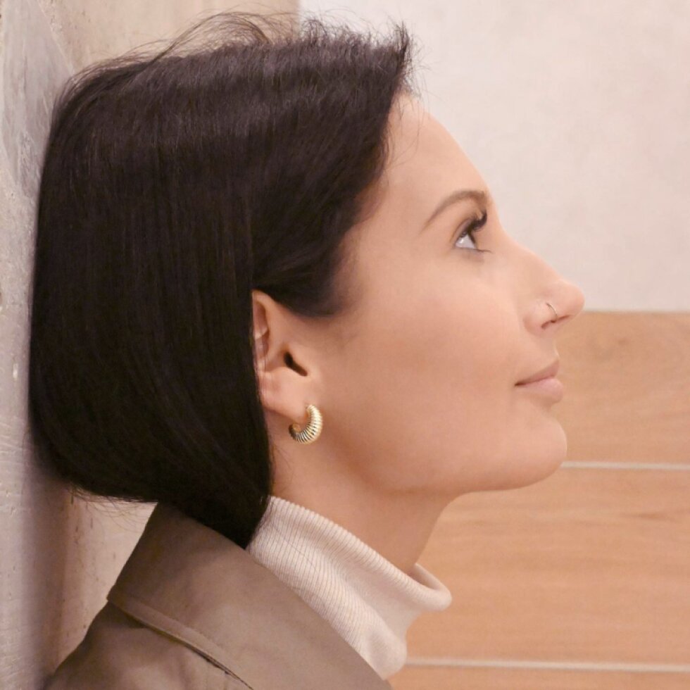 Pozlacené náušnice půlkruhy 61161