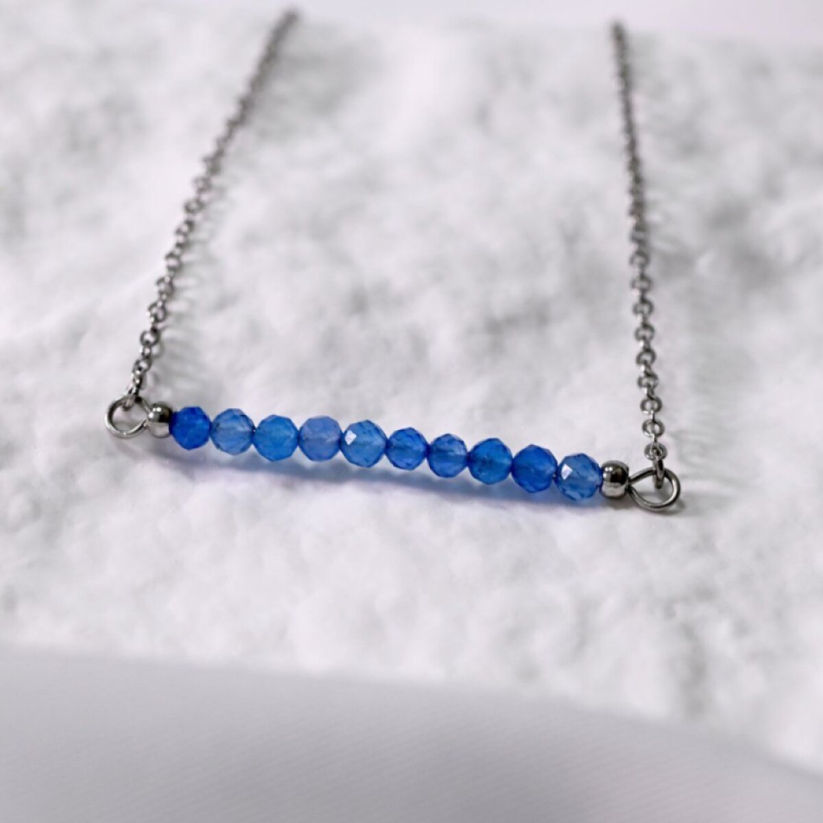 Ocelový náhrdelník modrý 42038.3