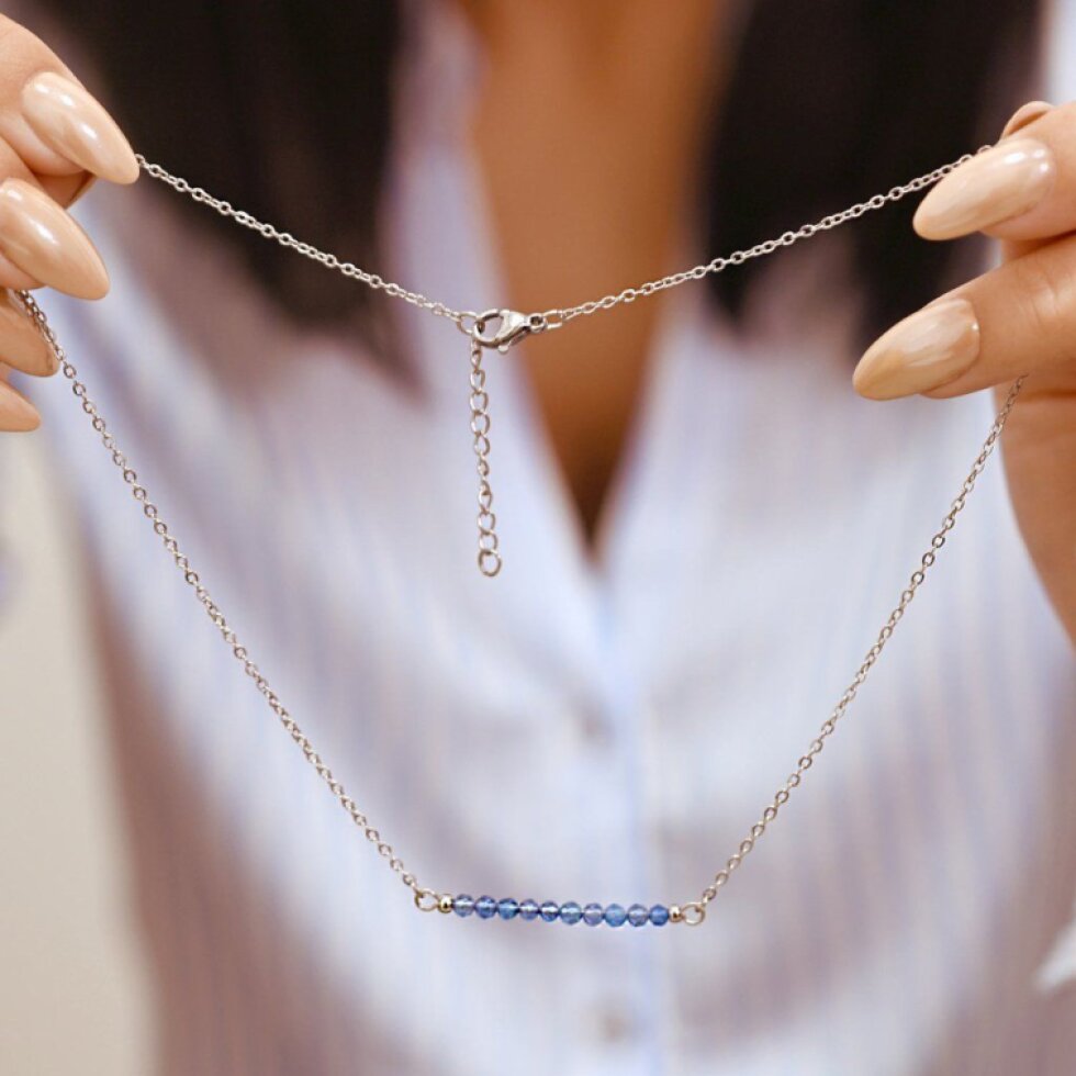 Ocelový náhrdelník modrý 42038.3