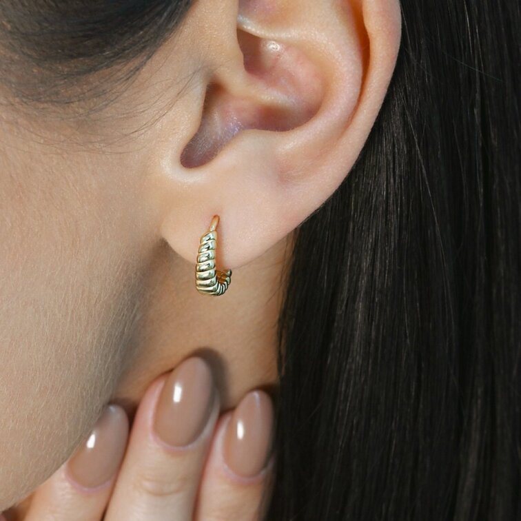 Pozlacené náušnice kruhy 61160