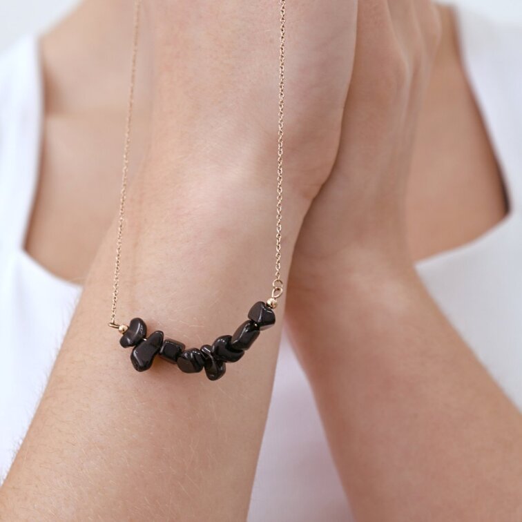 Náhrdelník se záhnědou 42037.3 růžová ocel