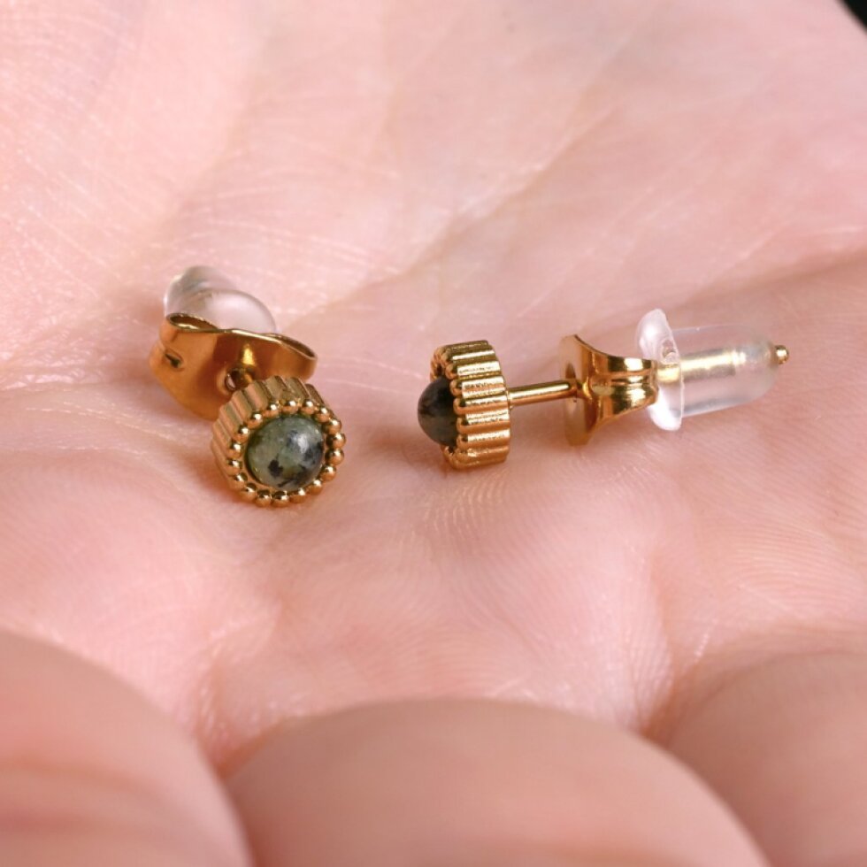 Náušnice oceľové s africkým tyrkysom 41016.3