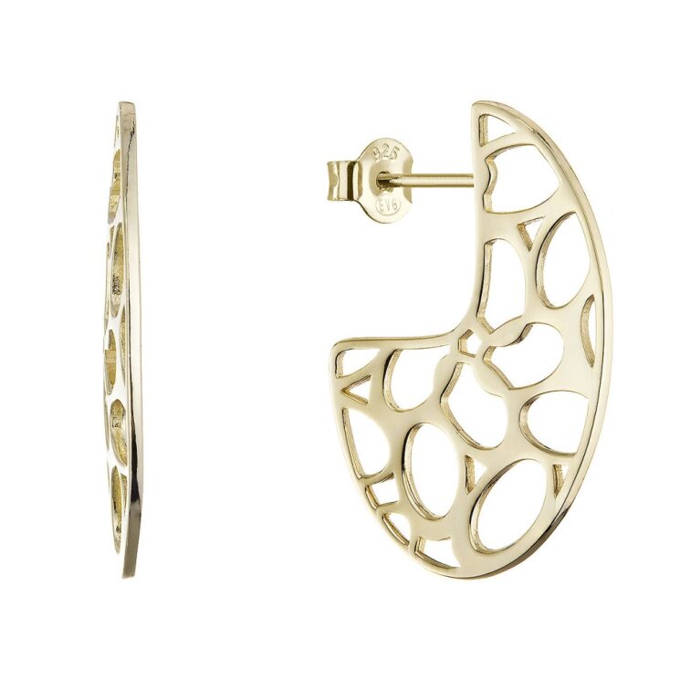 Pozlacené náušnice s moderním vzorem 61171