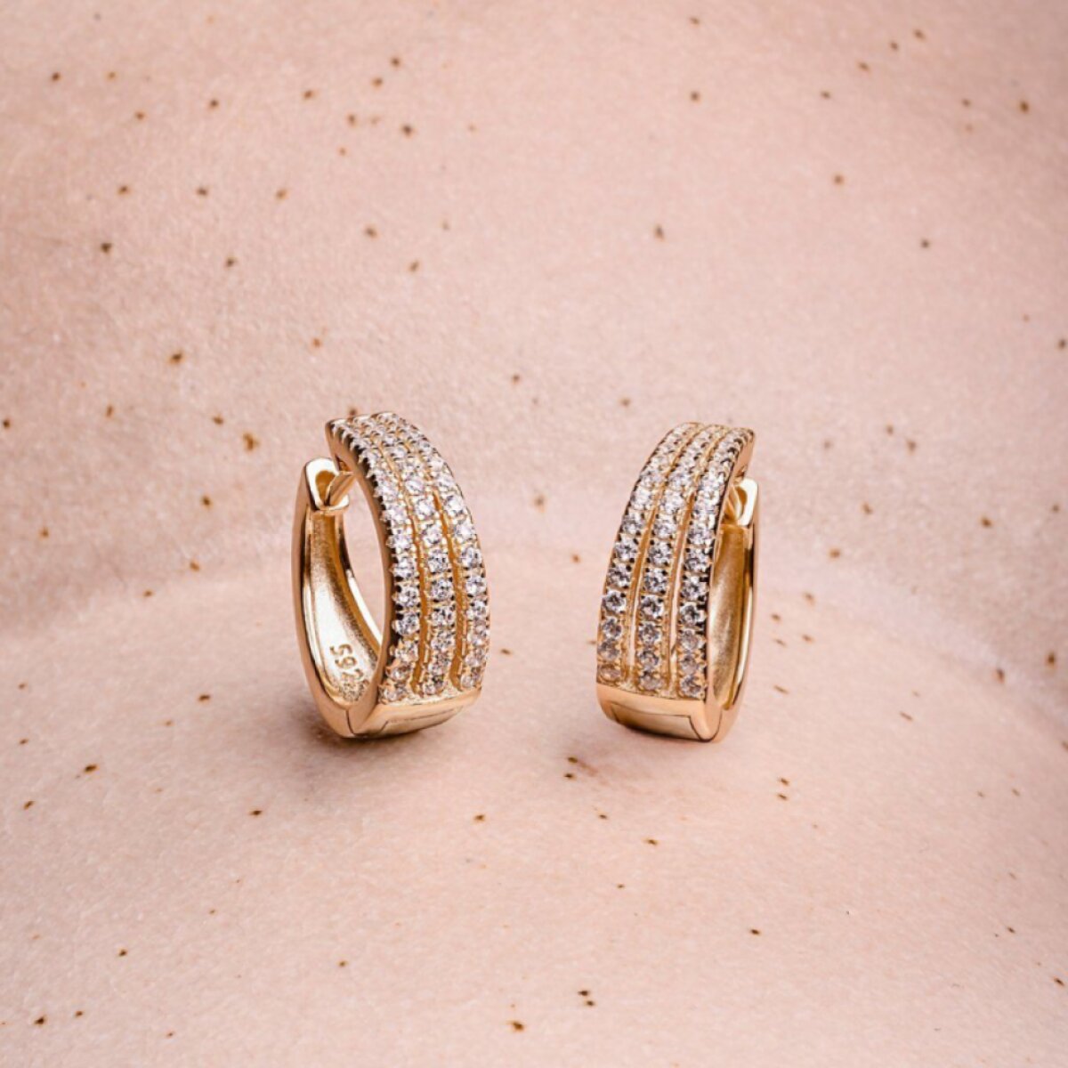 Pozlacené kruhy se zirkony 11769.1