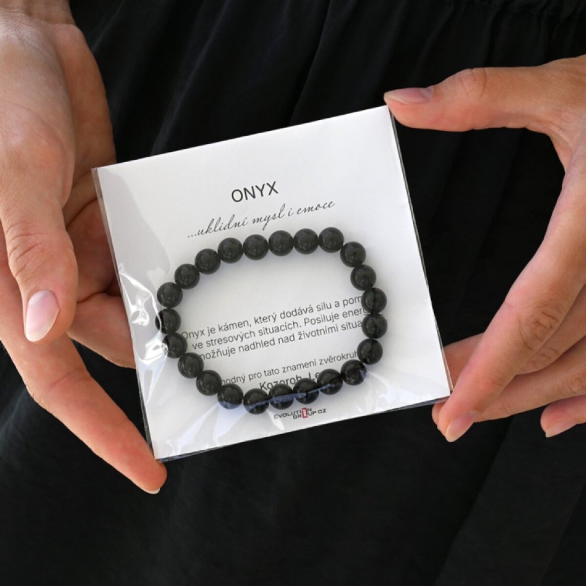 Náramek s minerálními kameny onyx 43056.3