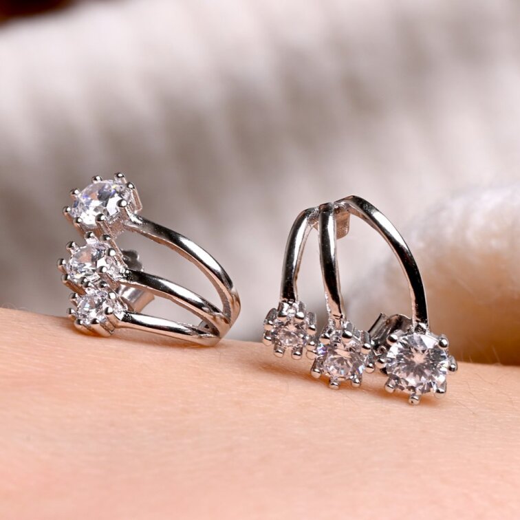 Strieborné náušnice vejáriky 11764.1