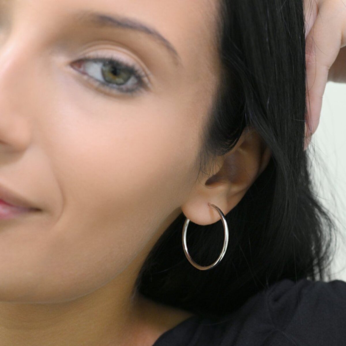 Stříbrné náušnice kruhy 61004