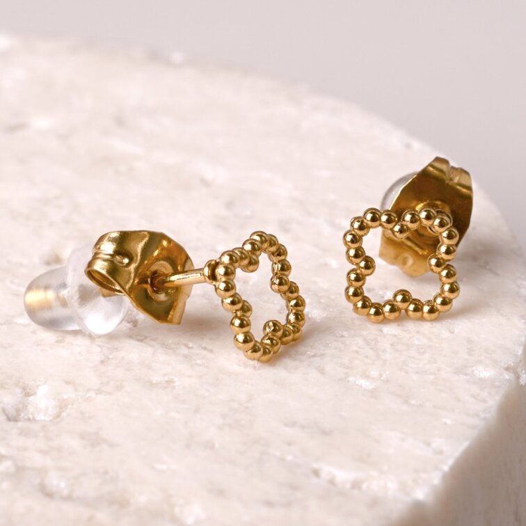 Náušnice oceľové štvorlístky 41006.1