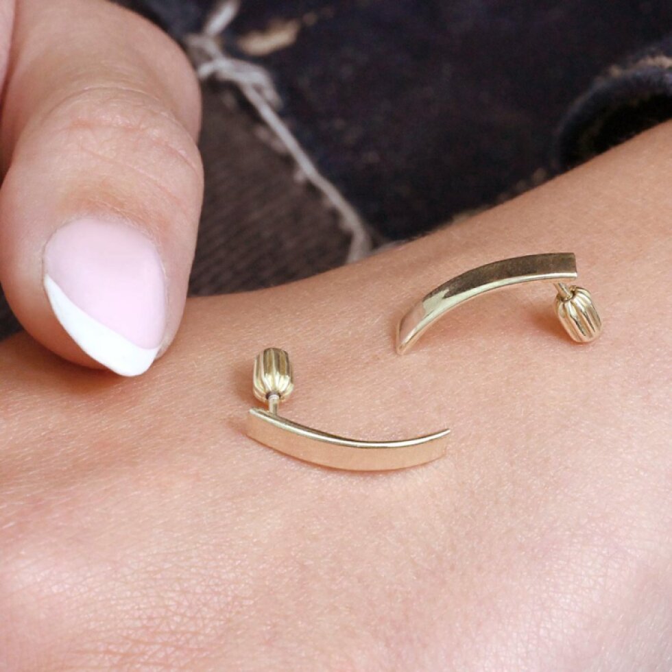 Strieborné pozlátené náušnice 61065