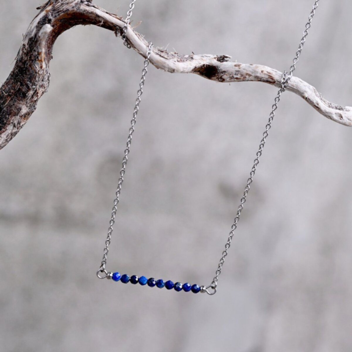 Ocelový náhrdelník tmavě modrý 42038.3