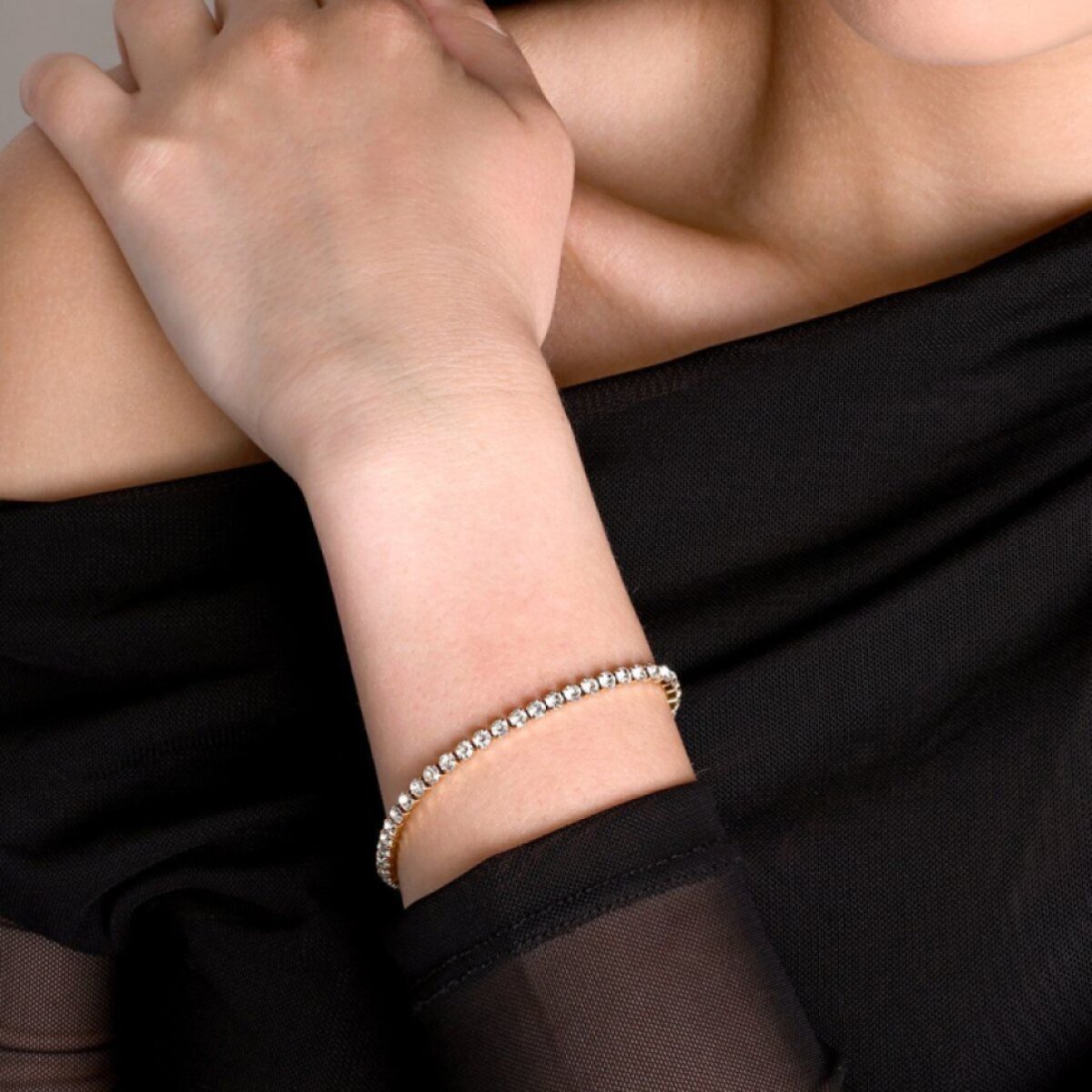 Oceľový tenisový náramok 43107.1 gold