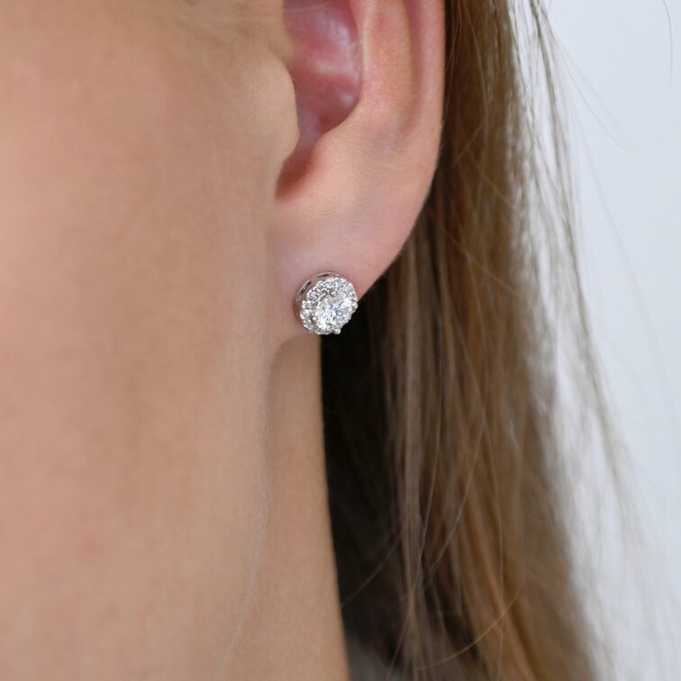 Strieborné náušnice AURORA 11M00003 moissanite