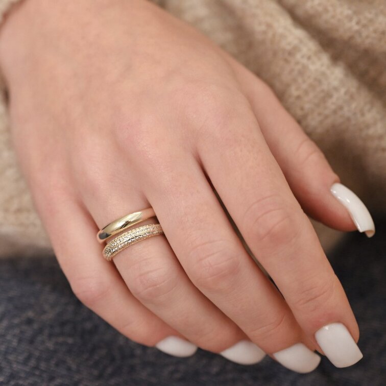 Pozlátený strieborný prsteň so zirkónmi 15036.1