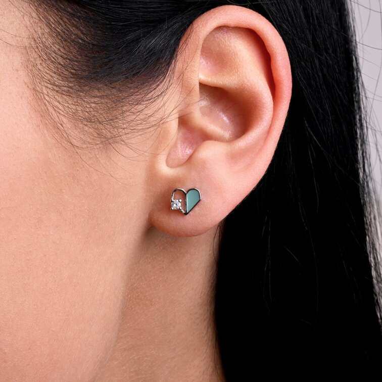 Stříbrné náušnice srdíčka 11750.1