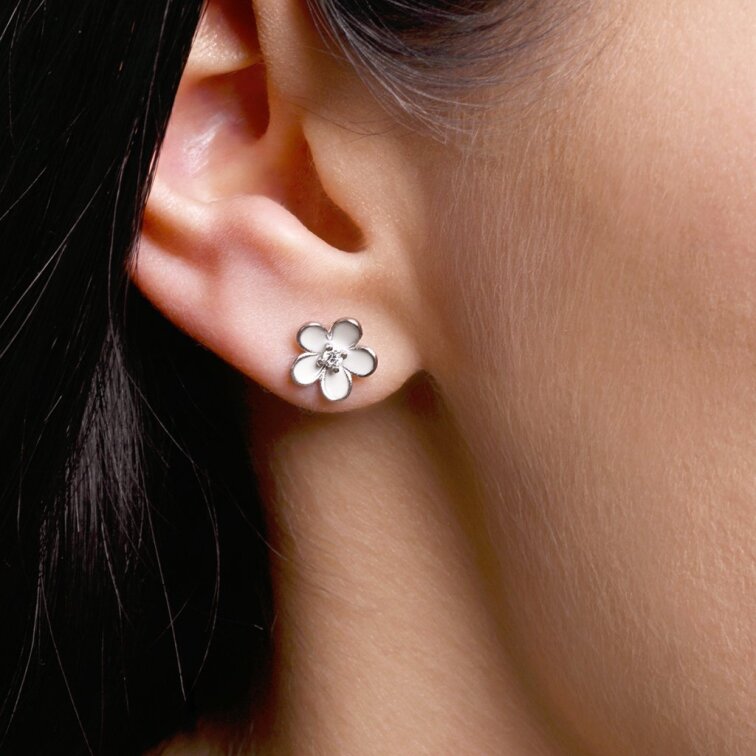 Strieborné náušnice kvietky 11753.1
