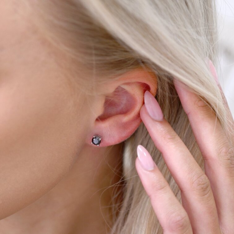 Stříbrné náušnice LUNA 11M00010 moissanite