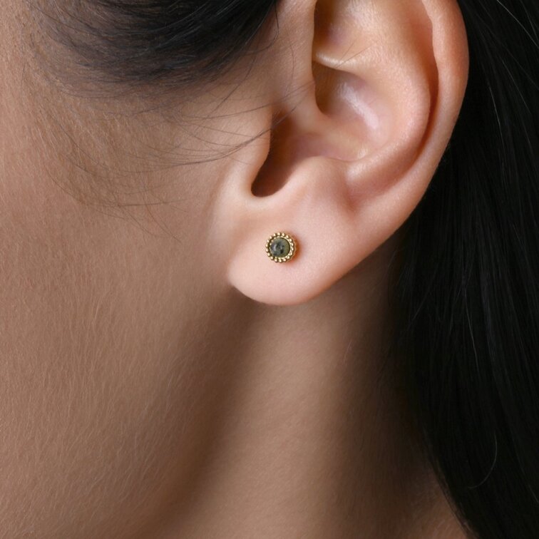 Náušnice oceľové s africkým tyrkysom 41016.3