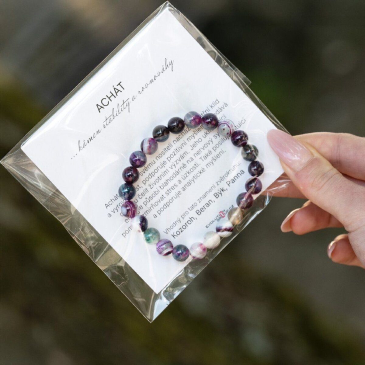 Náramek s minerálními kameny achát 43056.3